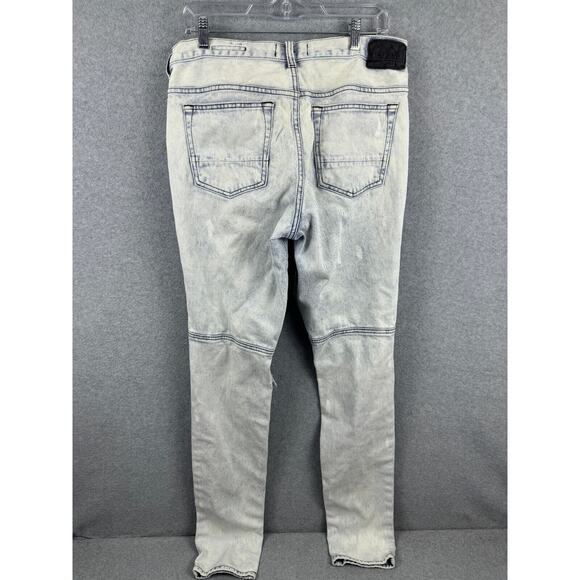 Pacsun Los Angles Skinny Jeans Men's 32 White Light Wash Stretch Casual Distress - Picture 2 of 10